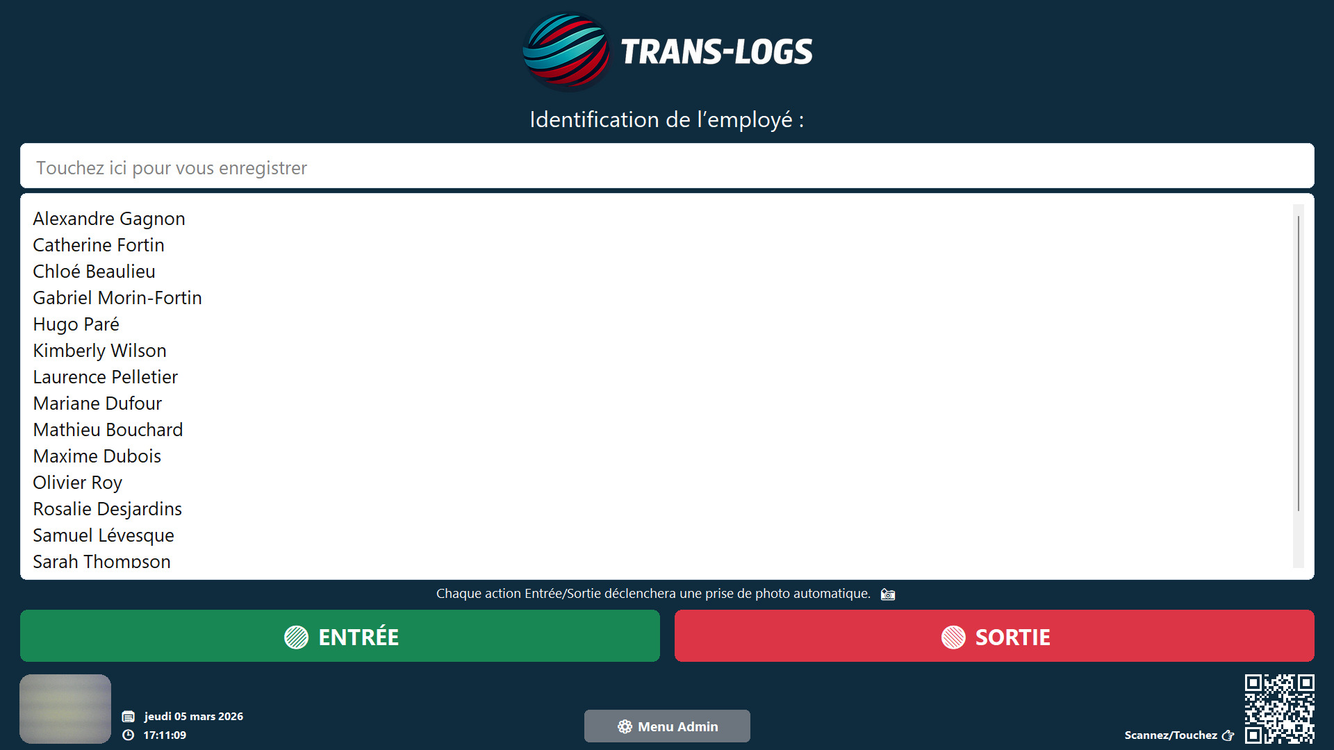 Horodateur — pointage & suivi