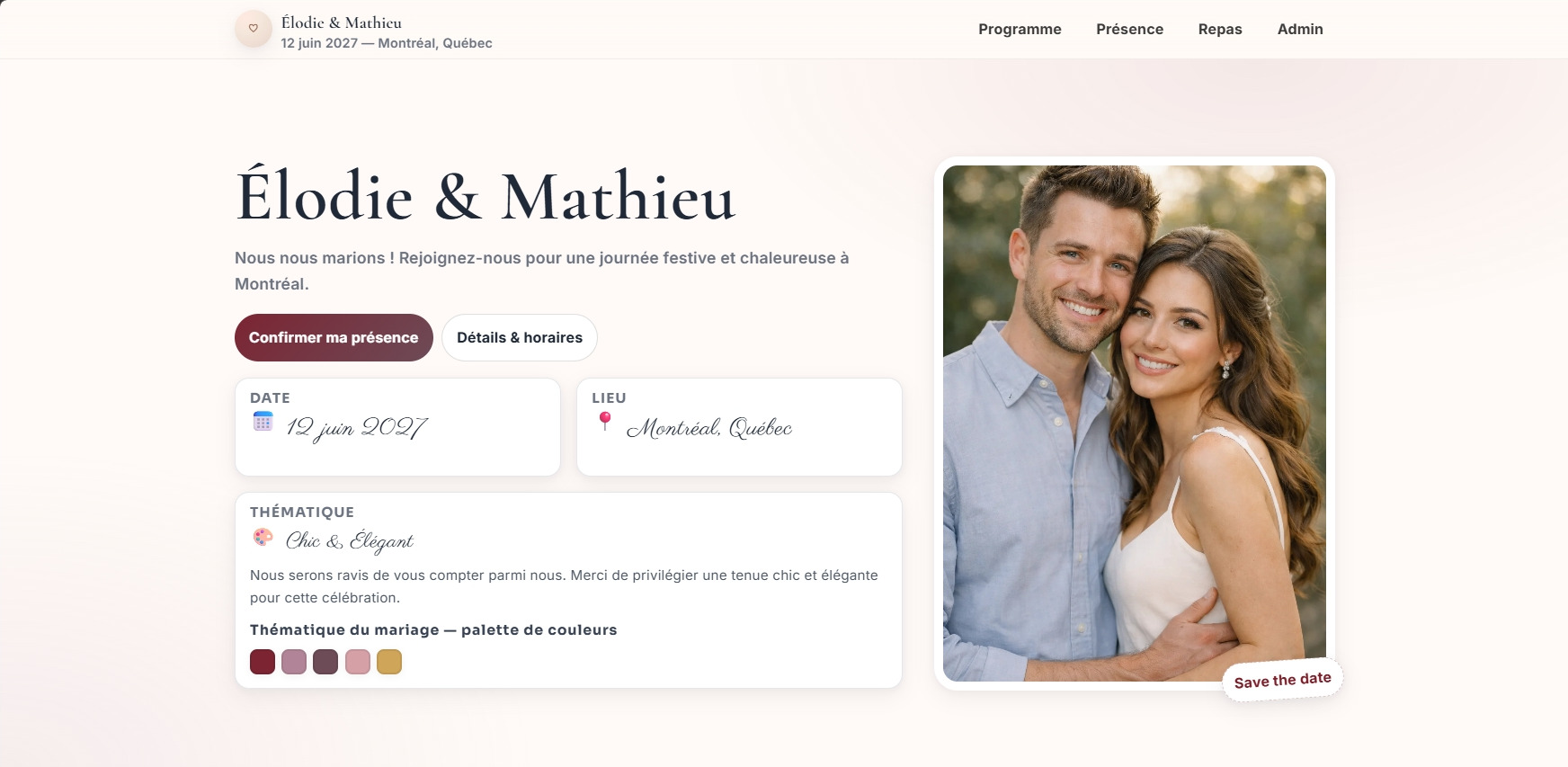 Sites événementiels — expérience premium